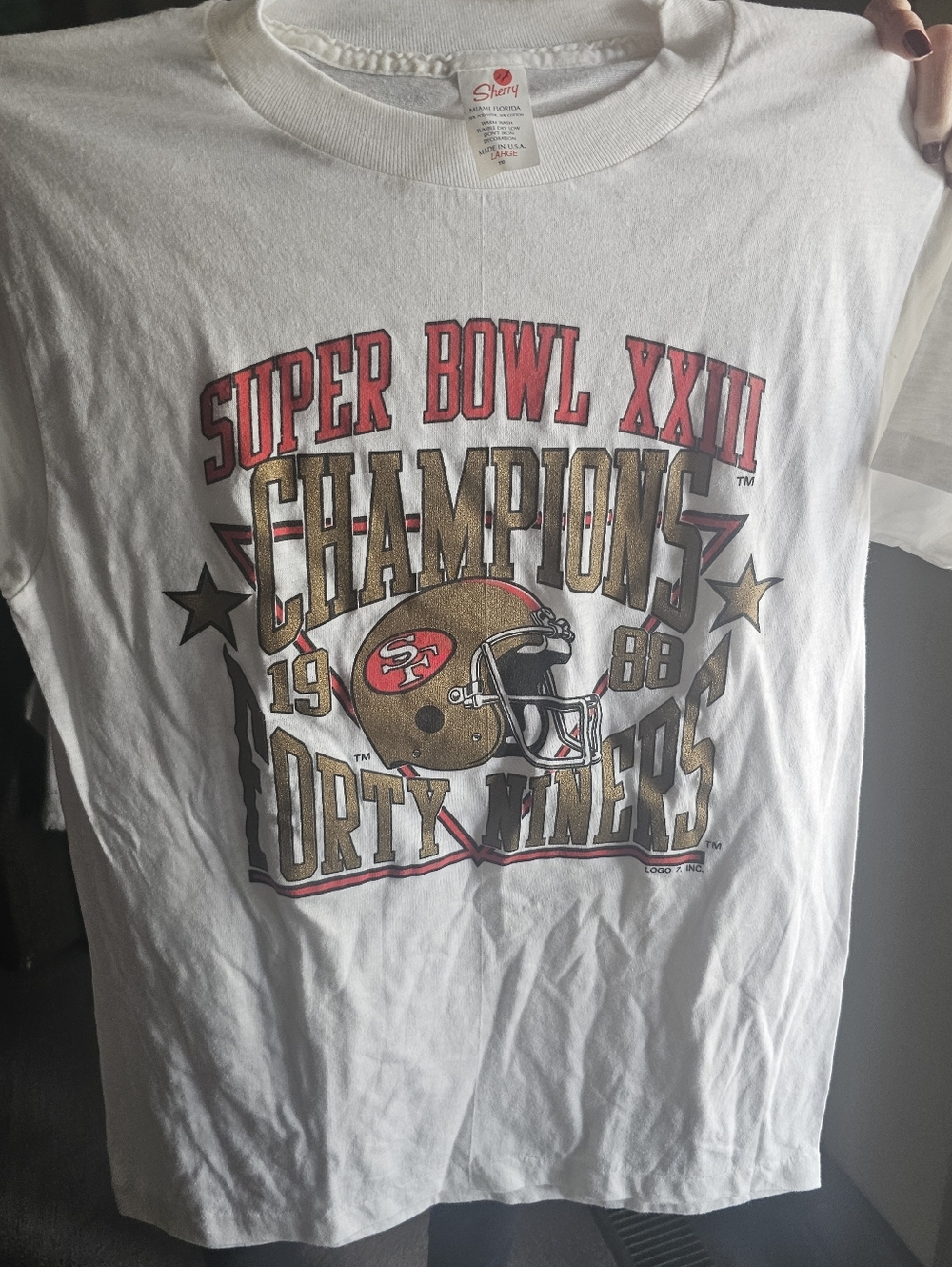 San Francisco 49ers Super Bowl XXIII Champions Graphic Tee - White/Gold/Red